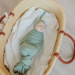 Rib Knit Swaddle Blanket - Clover