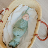 Rib Knit Swaddle Blanket - Clover