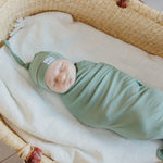 Rib Knit Swaddle Blanket - Clover