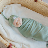 Rib Knit Swaddle Blanket - Clover