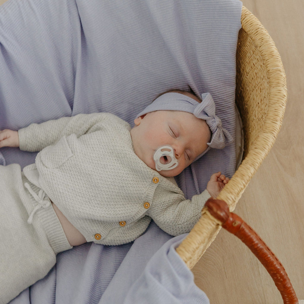 Rib Knit Swaddle Blanket - Periwinkle