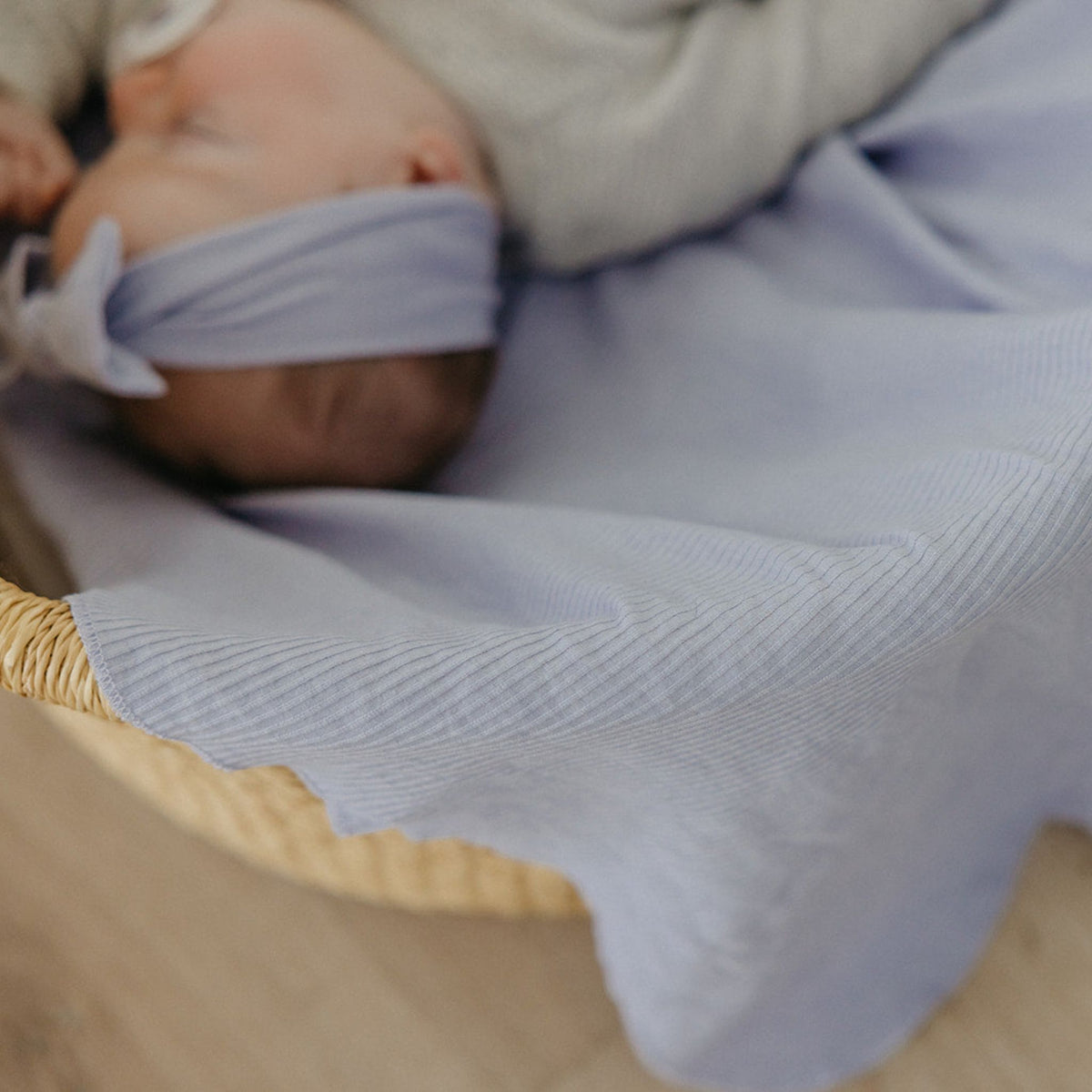 Rib Knit Swaddle Blanket - Periwinkle