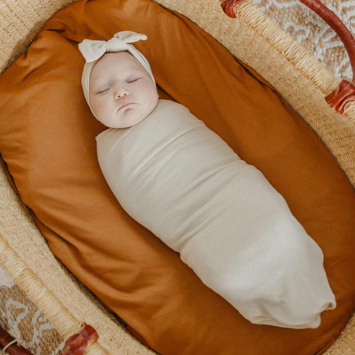 Rib Knit Swaddle Blanket - Moonstone