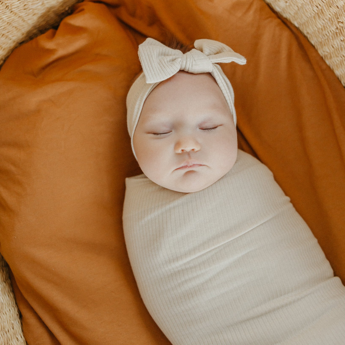 Rib Knit Swaddle Blanket - Moonstone