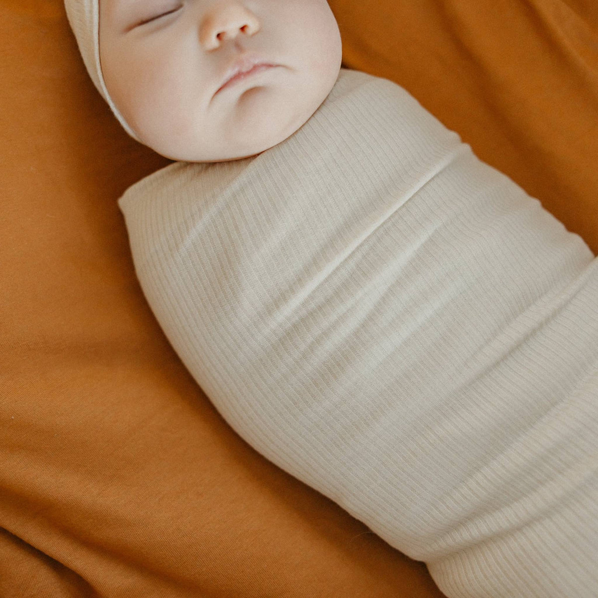 Rib Knit Swaddle Blanket - Moonstone