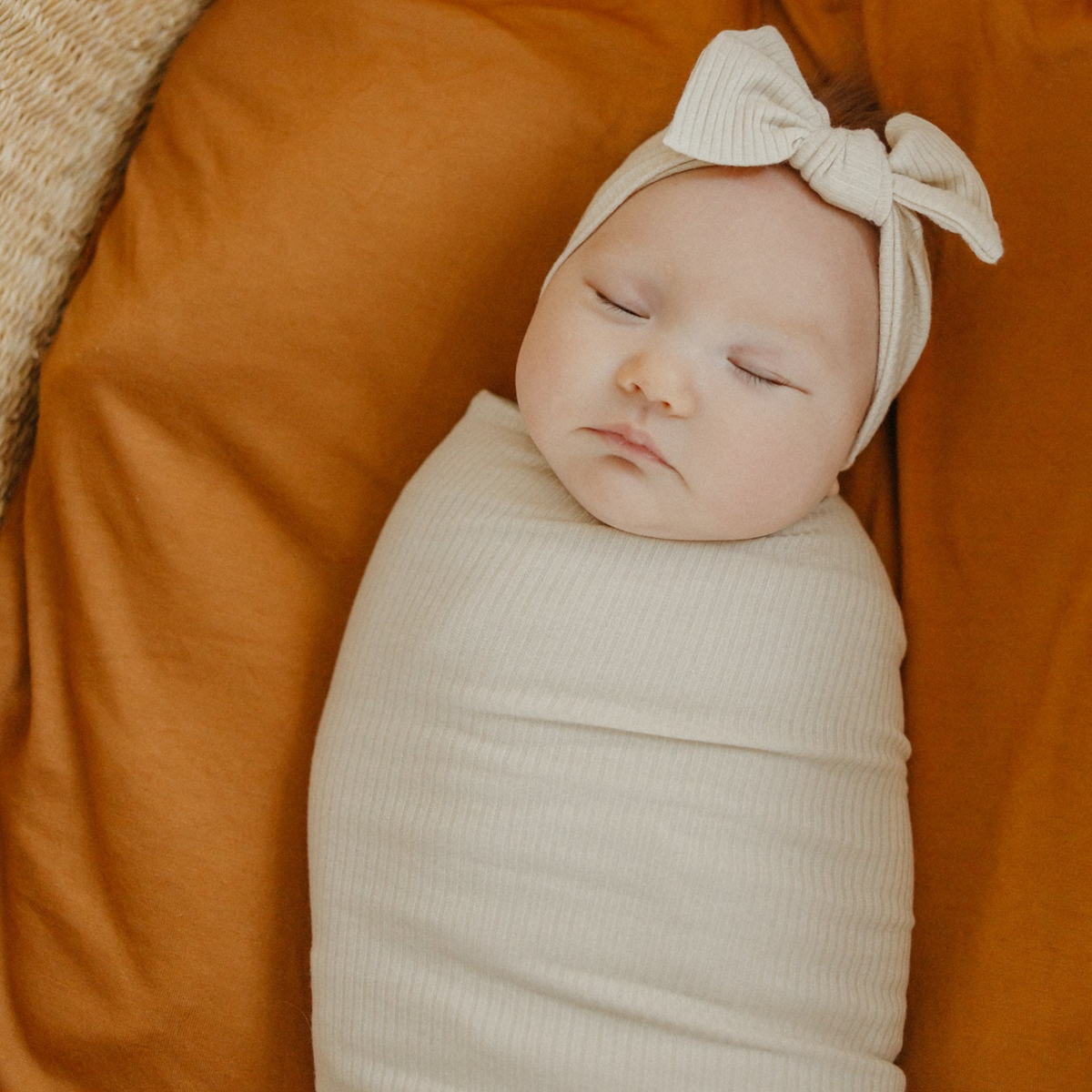 Rib Knit Swaddle Blanket - Moonstone