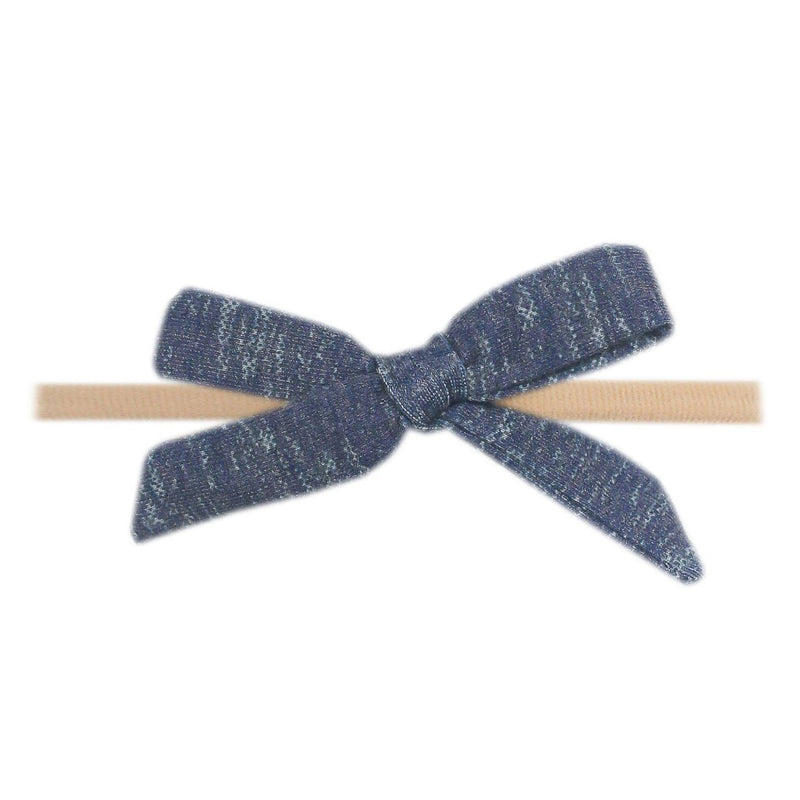 Ribbon Nylon Bow - Denim