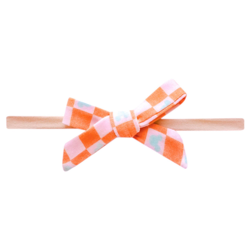 Ribbon Nylon Bow - Mickey Mouse Check