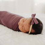 Ribbon Nylon Bow - Plum