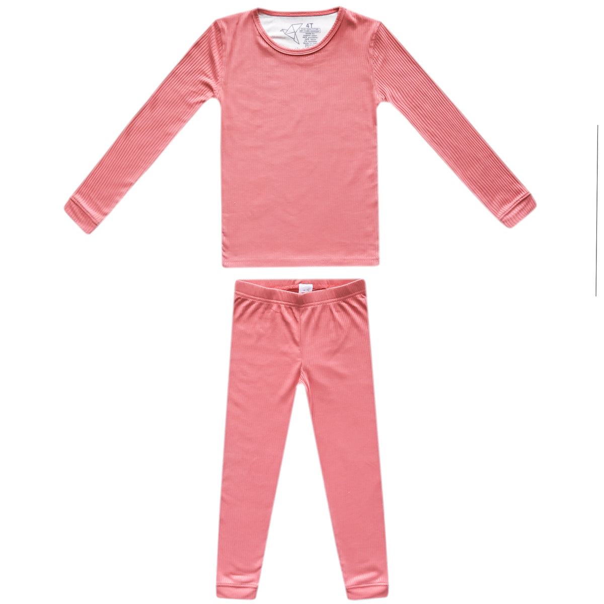 2pc Rib Knit Long Sleeve Pajama Set - Rosewood