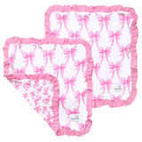 Bamboo Ruffled Security Blanket Set - Bow My Gosh