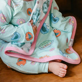 Three-Layer Security Blanket Set - Sesame Street Retro Floral