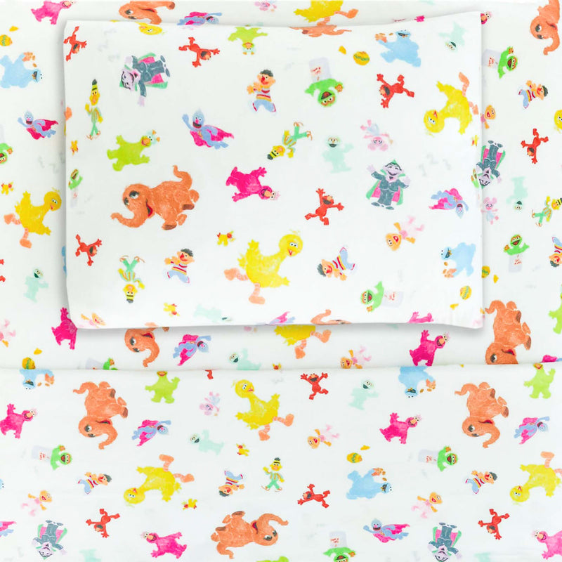 Premium Twin Sheet Set - Sesame Friends