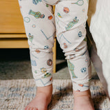 2pc Short Sleeve Pajamas with Pants - Sesame Street Varsity Friends
