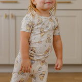 2pc Short Sleeve Pajamas with Pants - Hunny