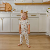 2pc Short Sleeve Pajamas with Pants - Hunny
