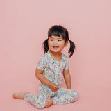 2pc Short Sleeve Pajamas with Pants - Josie