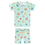 2pc Short Sleeve Pajama Set - Sesame Street Retro Floral