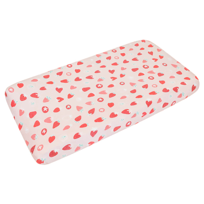 Premium Knit Diaper Changing Pad Cover - Strawberry