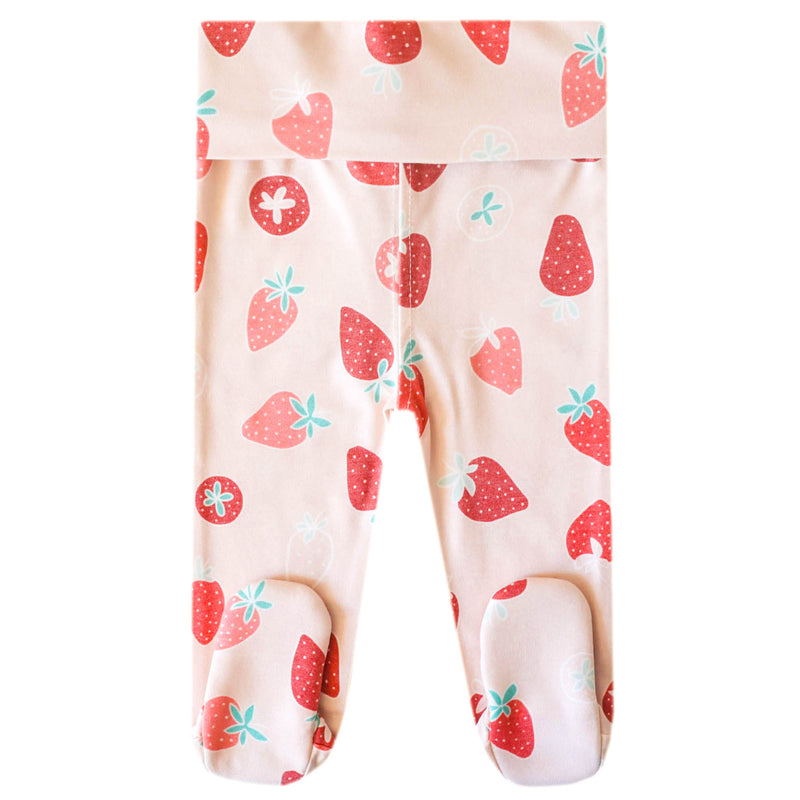 Footed Baby Pants- Strawberry