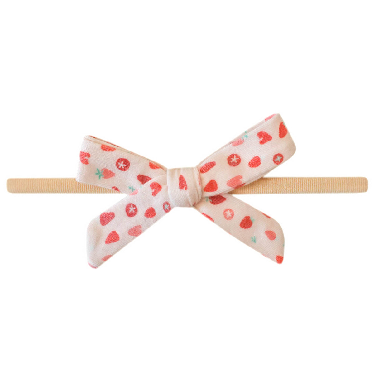 Ribbon Nylon Bow - Strawberry