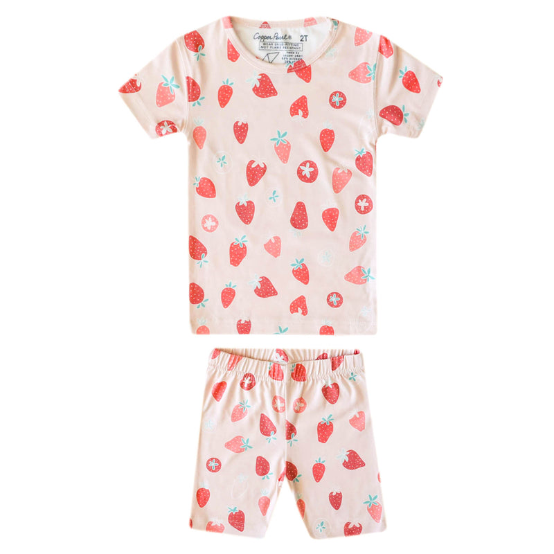 2pc Short Sleeve Pajama Set - Strawberry