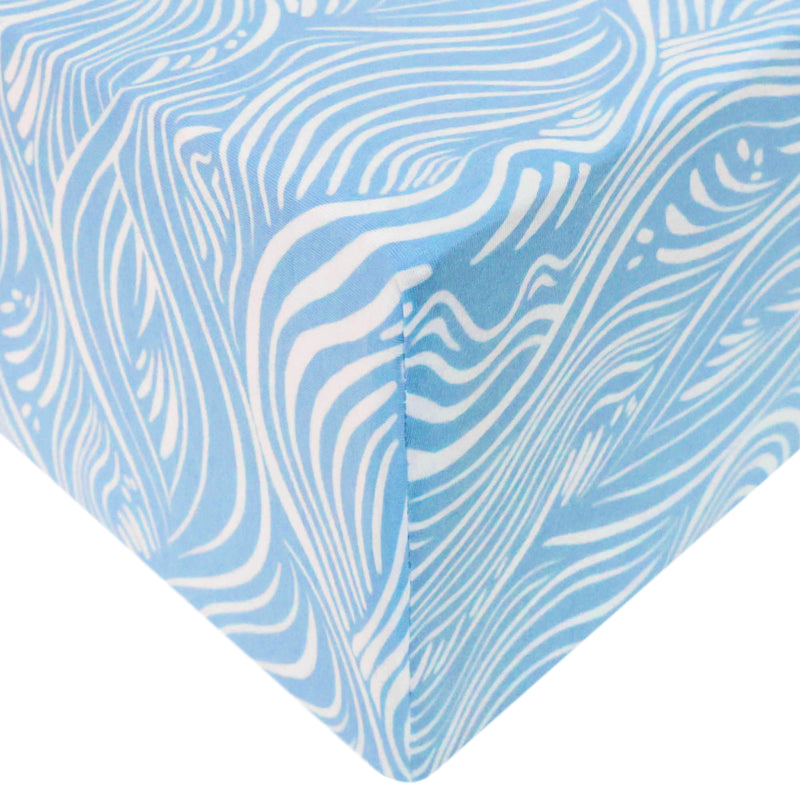 Premium Knit Fitted Crib Sheet - Surf