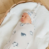Knit Swaddle Blanket - Penguins