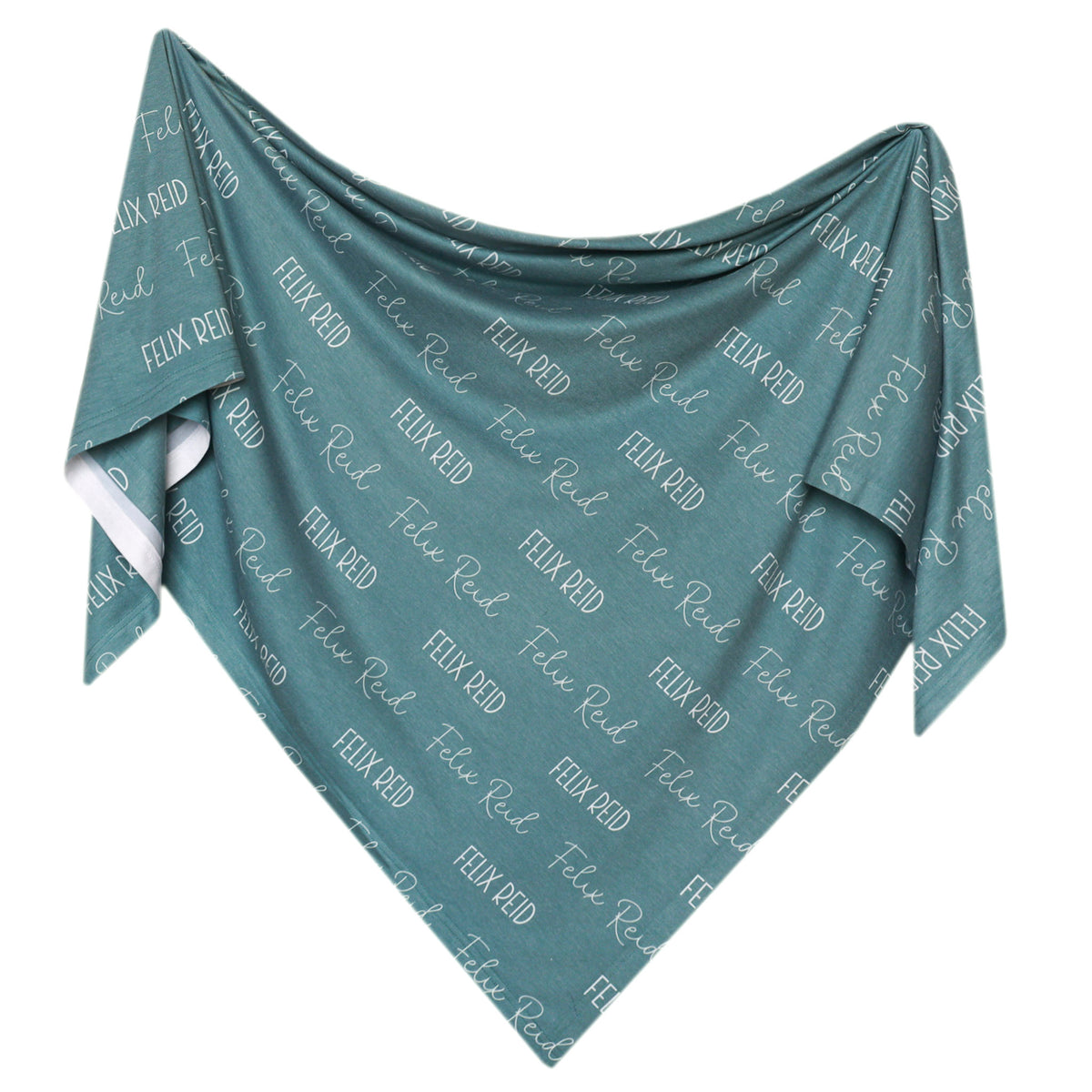 Personalized Baby Name Swaddle Blanket - Teal