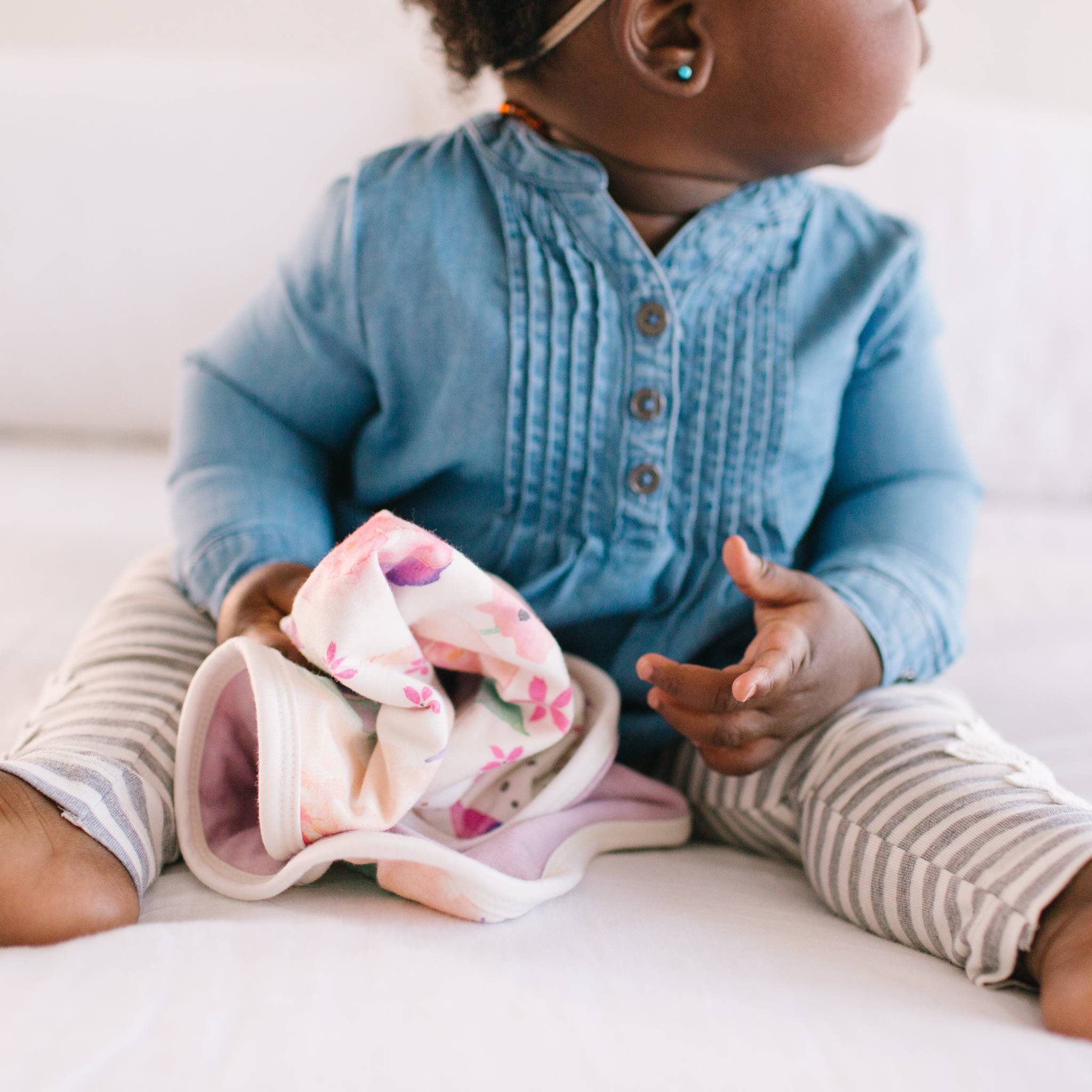 Copper Pearl 3-Layer Knit Security Blanket Set - 2-Pack, 16x16 Inches, Super Soft For Babies