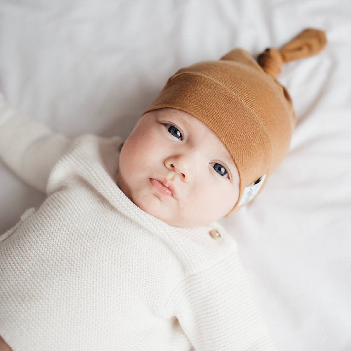 Top Knot Hat - Camel