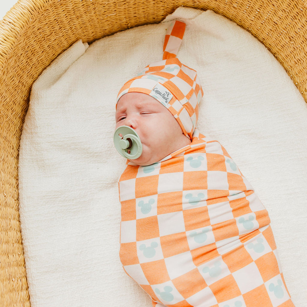 Top Knot Hat - Mickey Mouse Check