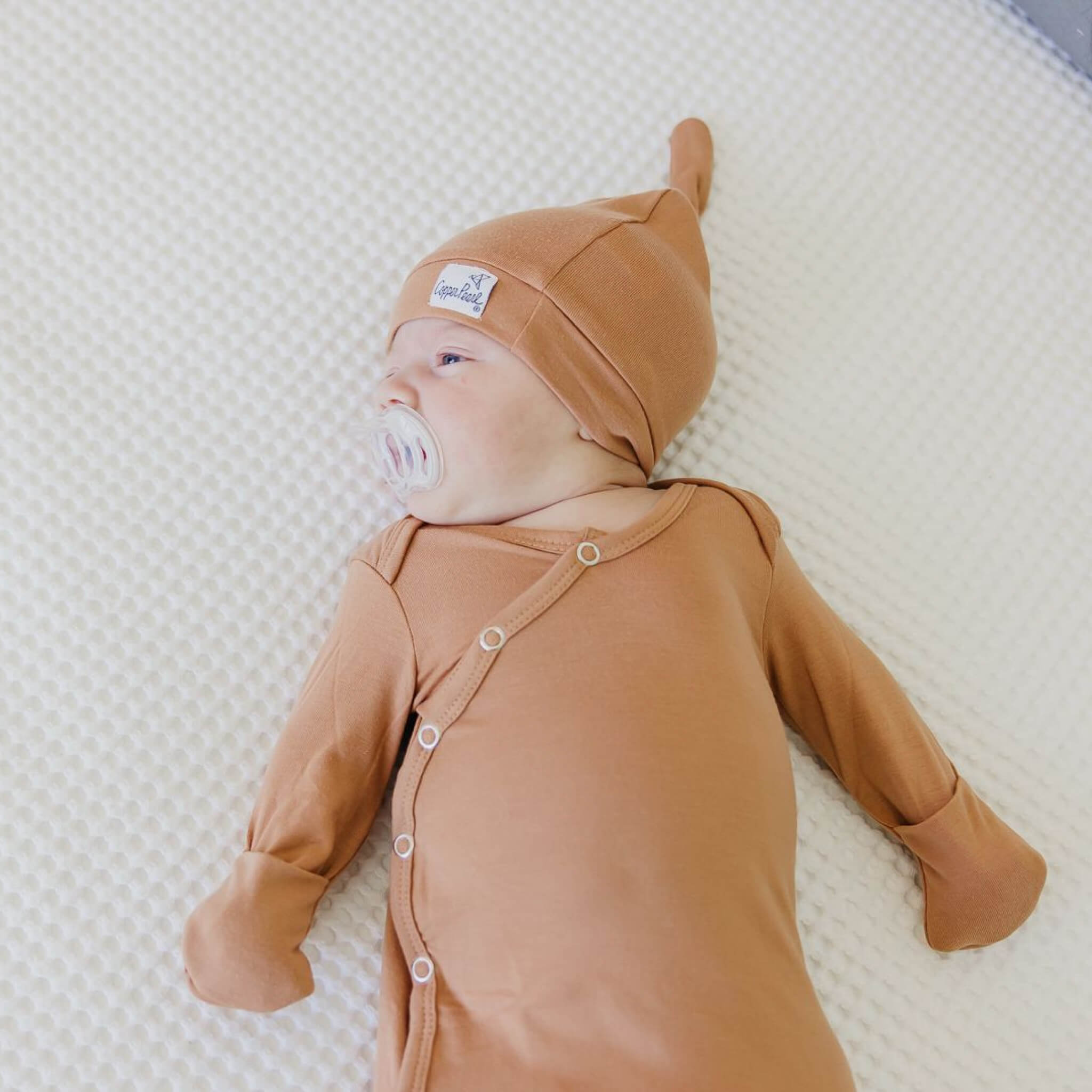 Newborn Knotted Gown - Pecan