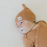 Newborn Knotted Gown - Pecan