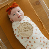 Personalized Wooden Announcement Sign - Happy Daisy