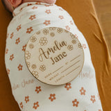 Personalized Wooden Announcement Sign - Happy Daisy