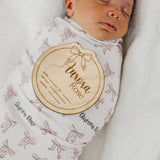 Personalized Wooden Announcement Sign - Lovely Bow