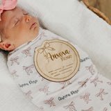 Personalized Wooden Announcement Sign - Lovely Bow