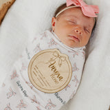 Personalized Wooden Announcement Sign - Lovely Bow