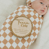 Personalized Wooden Announcement Sign - Retro Checker