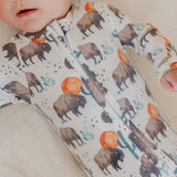 Zip-Up Footie Pajama - Bison