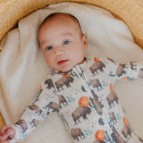 Zip-Up Footie Pajama - Bison