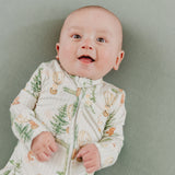 Bamboo Zip-Up Footie - Forest Explorer