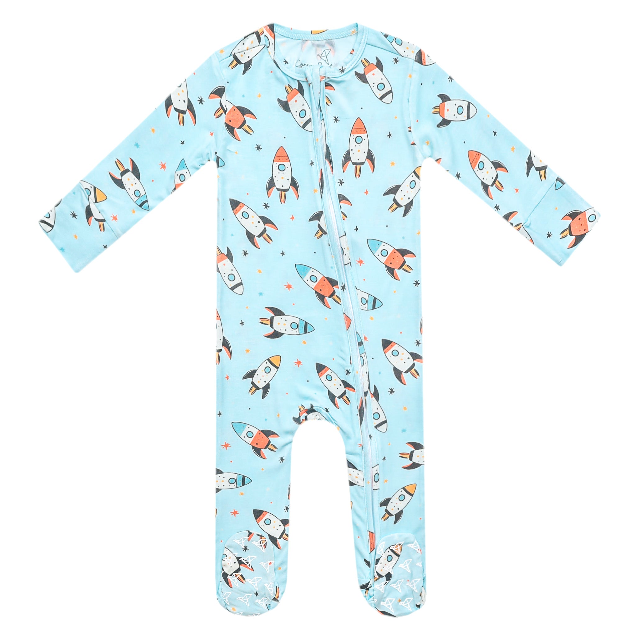 Bamboo Zip-Up Footie - Rocketeer
