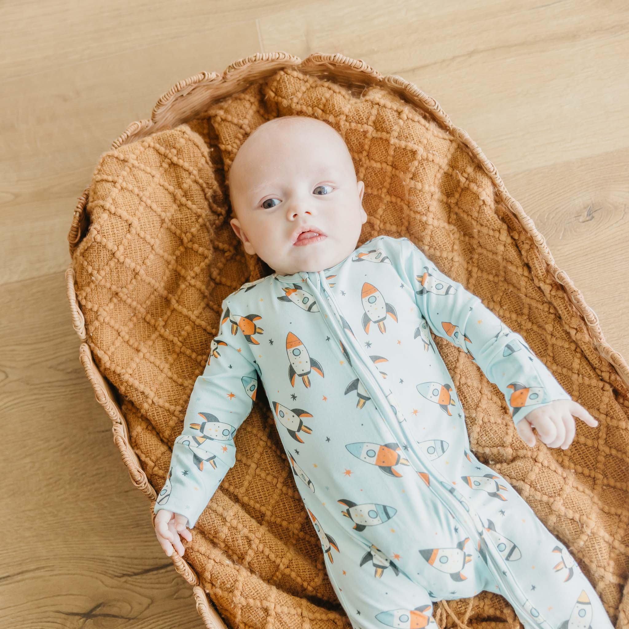 Bamboo Zip-Up Footie - Rocketeer