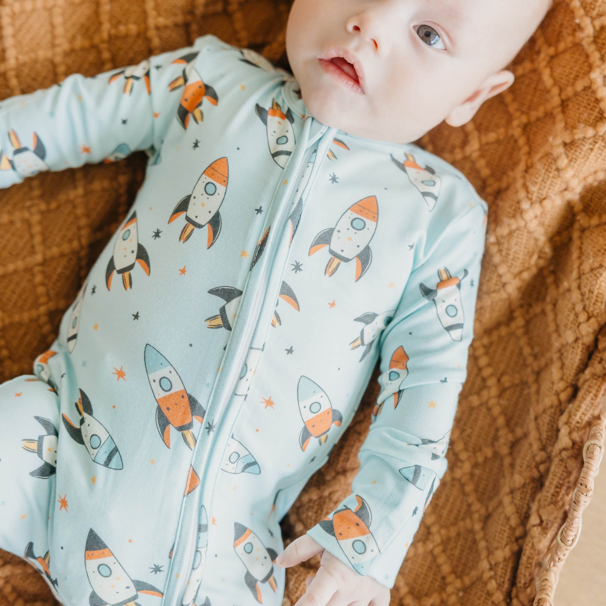 Bamboo Zip-Up Footie - Rocketeer