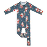 Bamboo Zip-Up Footie - Santa Claus