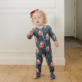 Bamboo Zip-Up Footie - Santa Claus