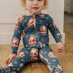 Bamboo Zip-Up Footie - Santa Claus