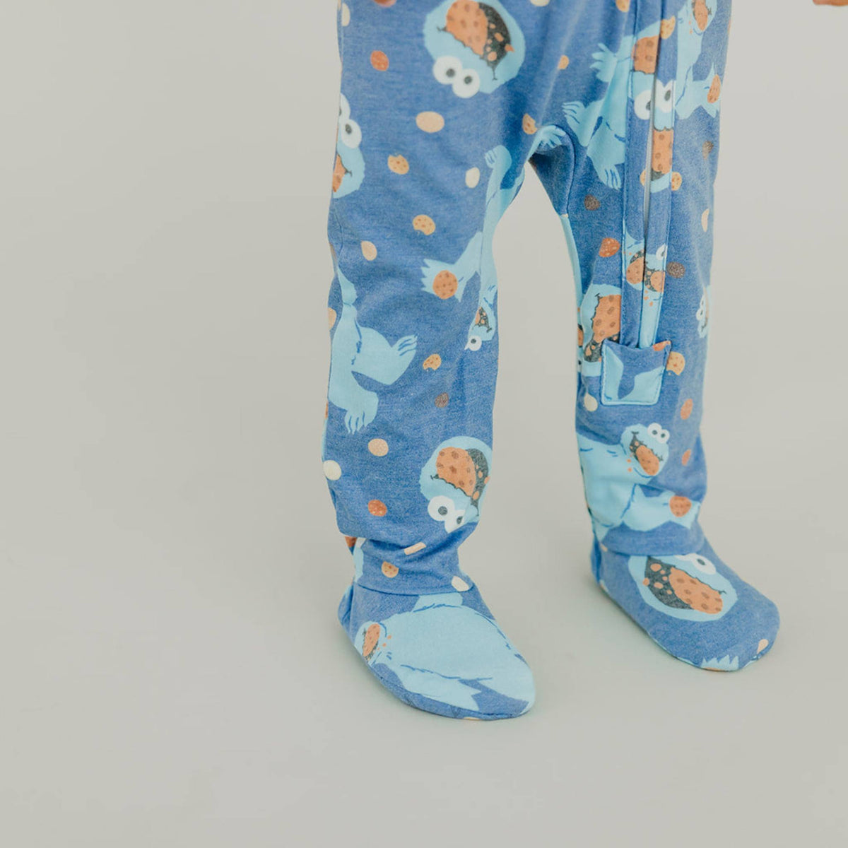 Zip-Up Footie Pajama - Cookie Monster